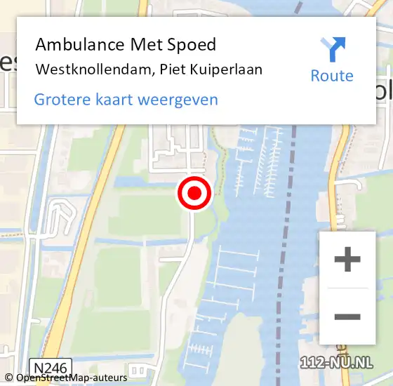 Locatie op kaart van de 112 melding: Ambulance Met Spoed Naar Westknollendam, Piet Kuiperlaan op 29 november 2022 21:04