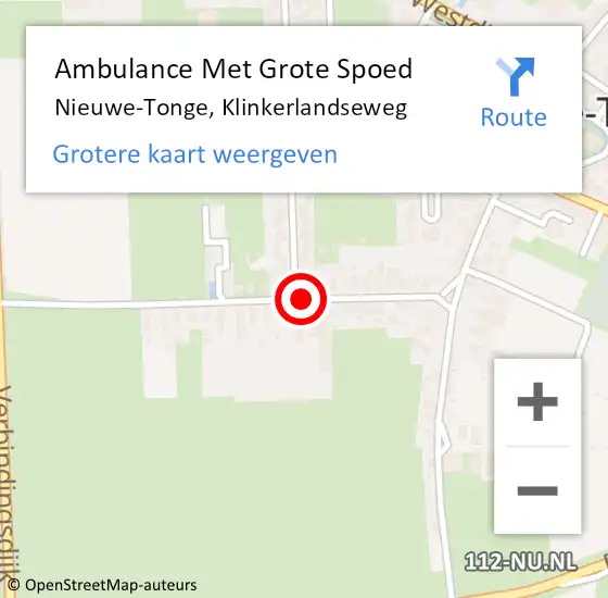 Locatie op kaart van de 112 melding: Ambulance Met Grote Spoed Naar Nieuwe-Tonge, Klinkerlandseweg op 29 november 2022 22:28