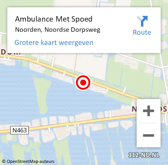 Locatie op kaart van de 112 melding: Ambulance Met Spoed Naar Noorden, Noordse Dorpsweg op 29 november 2022 22:49
