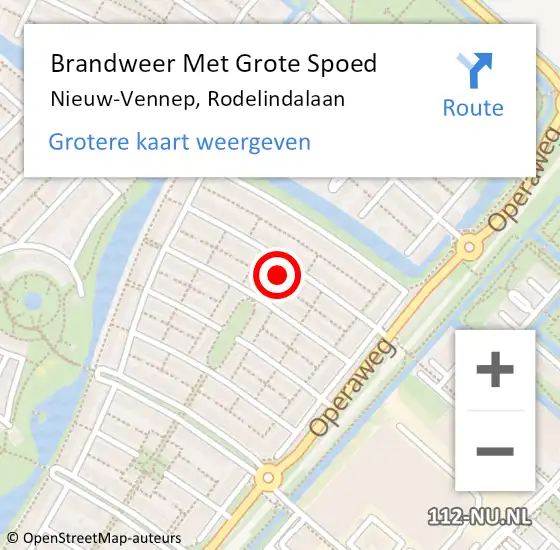 Locatie op kaart van de 112 melding: Brandweer Met Grote Spoed Naar Nieuw-Vennep, Rodelindalaan op 29 november 2022 22:55