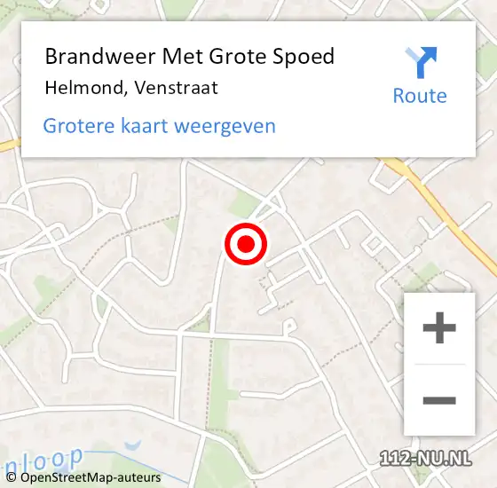 Locatie op kaart van de 112 melding: Brandweer Met Grote Spoed Naar Helmond, Venstraat op 29 november 2022 22:56