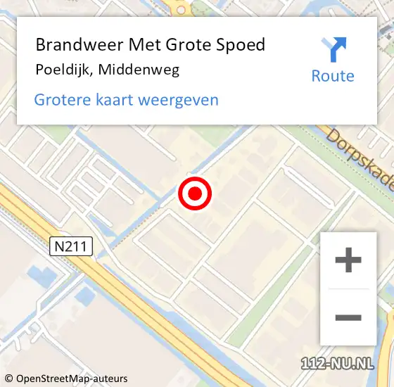 Locatie op kaart van de 112 melding: Brandweer Met Grote Spoed Naar Poeldijk, Middenweg op 29 november 2022 23:51