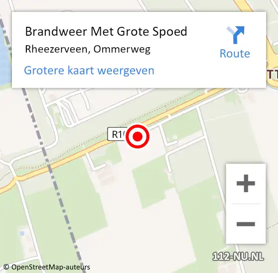 Locatie op kaart van de 112 melding: Brandweer Met Grote Spoed Naar Rheezerveen, Ommerweg op 6 augustus 2014 17:34
