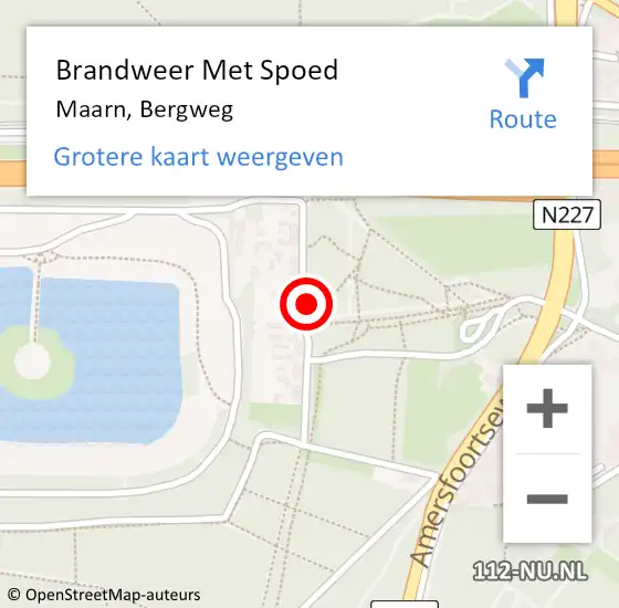 Locatie op kaart van de 112 melding: Brandweer Met Spoed Naar Maarn, Bergweg op 30 november 2022 01:29