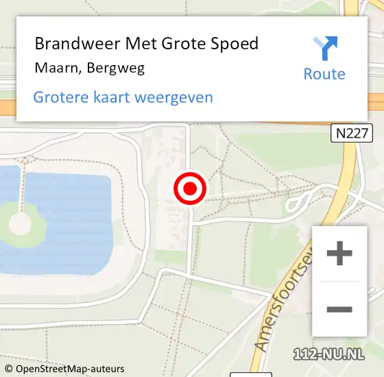 Locatie op kaart van de 112 melding: Brandweer Met Grote Spoed Naar Maarn, Bergweg op 30 november 2022 01:33