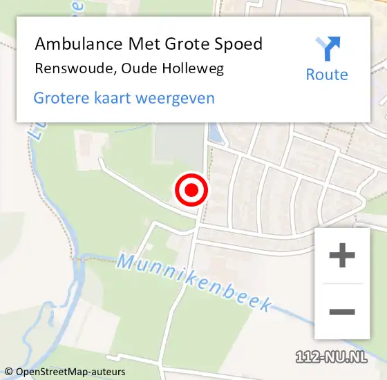 Locatie op kaart van de 112 melding: Ambulance Met Grote Spoed Naar Renswoude, Oude Holleweg op 30 november 2022 02:56