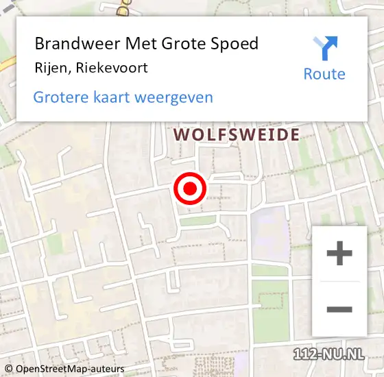 Locatie op kaart van de 112 melding: Brandweer Met Grote Spoed Naar Rijen, Riekevoort op 30 november 2022 03:10