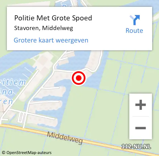 Locatie op kaart van de 112 melding: Politie Met Grote Spoed Naar Stavoren, Middelweg op 30 november 2022 06:23