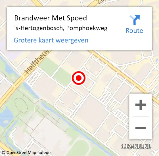 Locatie op kaart van de 112 melding: Brandweer Met Spoed Naar 's-Hertogenbosch, Pomphoekweg op 30 november 2022 06:32