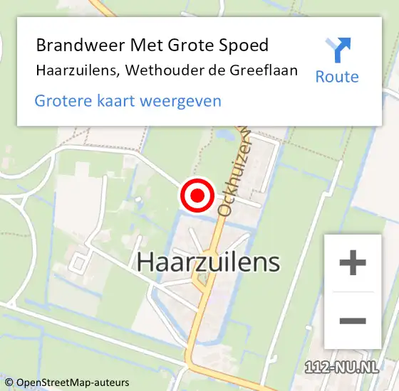 Locatie op kaart van de 112 melding: Brandweer Met Grote Spoed Naar Haarzuilens, Wethouder de Greeflaan op 30 november 2022 07:05