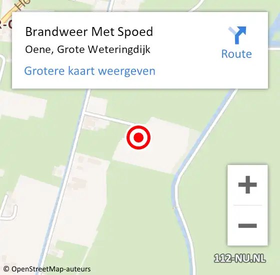 Locatie op kaart van de 112 melding: Brandweer Met Spoed Naar Oene, Grote Weteringdijk op 30 november 2022 07:10