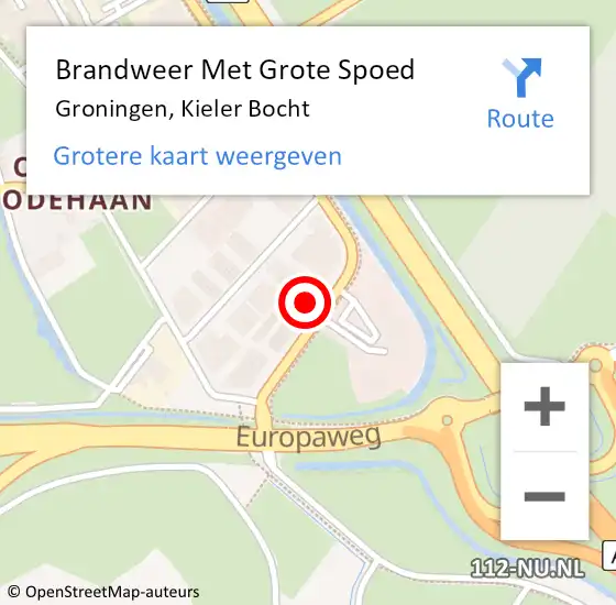 Locatie op kaart van de 112 melding: Brandweer Met Grote Spoed Naar Groningen, Kieler Bocht op 30 november 2022 07:19