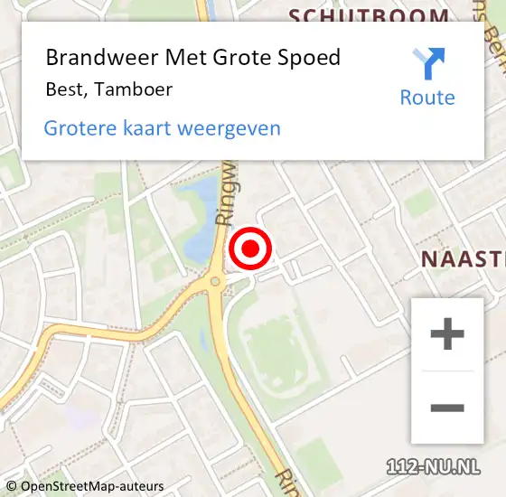 Locatie op kaart van de 112 melding: Brandweer Met Grote Spoed Naar Best, Tamboer op 30 november 2022 07:45