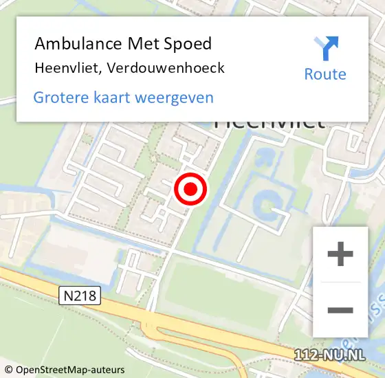 Locatie op kaart van de 112 melding: Ambulance Met Spoed Naar Heenvliet, Verdouwenhoeck op 30 november 2022 08:11