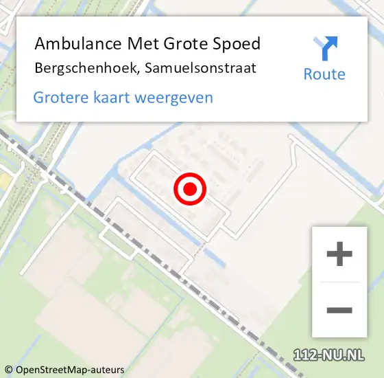Locatie op kaart van de 112 melding: Ambulance Met Grote Spoed Naar Bergschenhoek, Samuelsonstraat op 30 november 2022 08:30