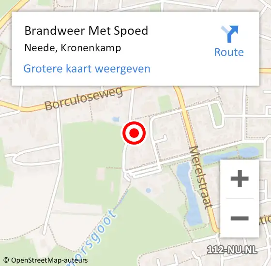 Locatie op kaart van de 112 melding: Brandweer Met Spoed Naar Neede, Kronenkamp op 30 november 2022 08:33