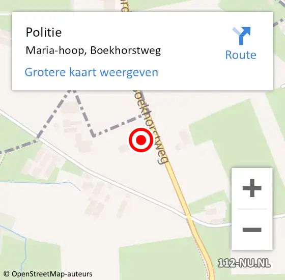 Locatie op kaart van de 112 melding: Politie Maria-hoop, Boekhorstweg op 30 november 2022 09:19