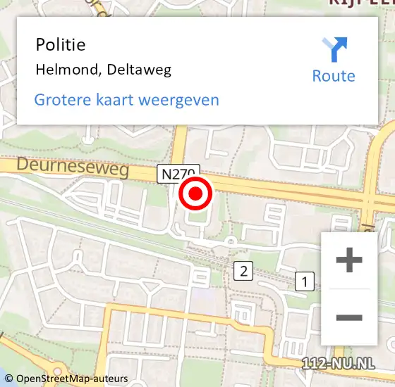 Locatie op kaart van de 112 melding: Politie Helmond, Deltaweg op 30 november 2022 09:27
