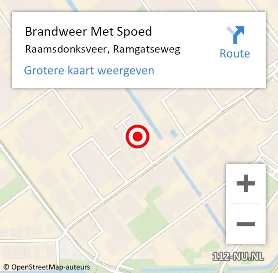 Locatie op kaart van de 112 melding: Brandweer Met Spoed Naar Raamsdonksveer, Ramgatseweg op 30 november 2022 09:30