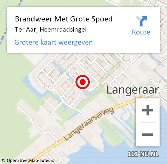 Locatie op kaart van de 112 melding: Brandweer Met Grote Spoed Naar Ter Aar, Heemraadsingel op 30 november 2022 09:32