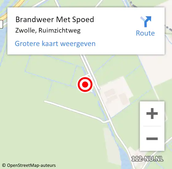 Locatie op kaart van de 112 melding: Brandweer Met Spoed Naar Zwolle, Ruimzichtweg op 30 november 2022 09:41