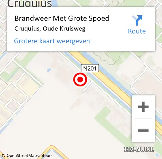 Locatie op kaart van de 112 melding: Brandweer Met Grote Spoed Naar Cruquius, Oude Kruisweg op 30 november 2022 10:09