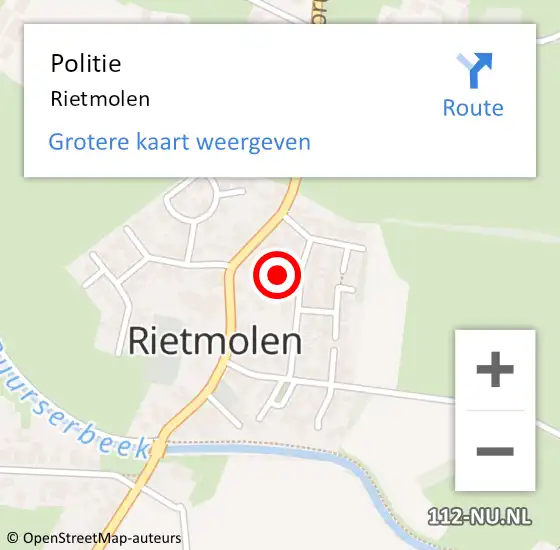 Locatie op kaart van de 112 melding: Politie Rietmolen op 30 november 2022 10:10