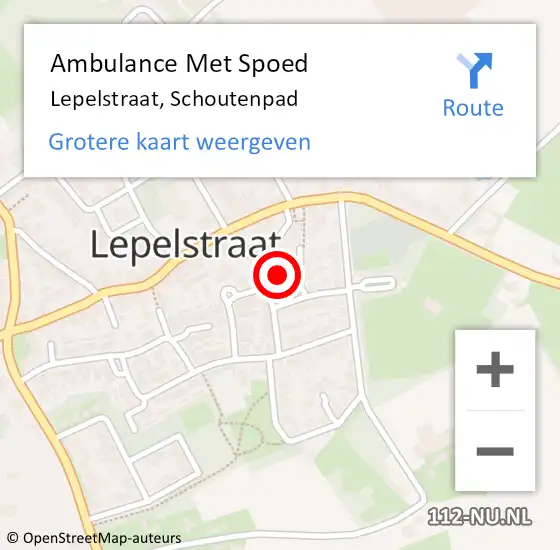 Locatie op kaart van de 112 melding: Ambulance Met Spoed Naar Lepelstraat, Schoutenpad op 6 augustus 2014 18:12