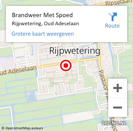 Locatie op kaart van de 112 melding: Brandweer Met Spoed Naar Rijpwetering, Oud Adeselaan op 30 november 2022 10:22