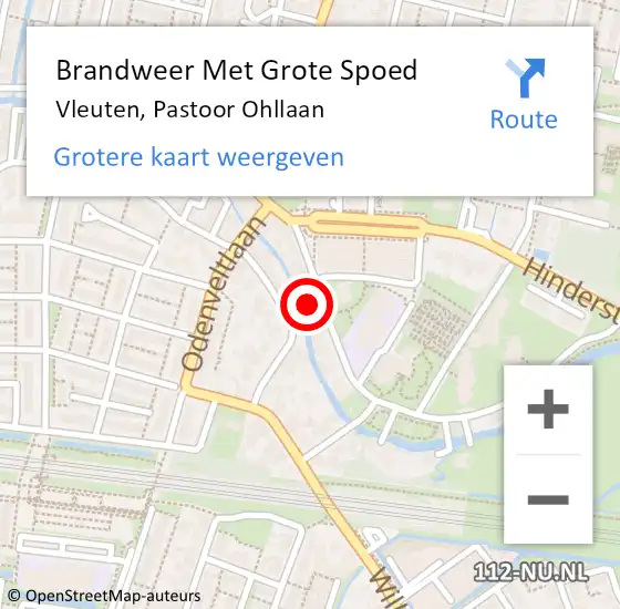 Locatie op kaart van de 112 melding: Brandweer Met Grote Spoed Naar Vleuten, Pastoor Ohllaan op 30 november 2022 10:39