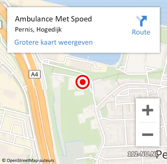 Locatie op kaart van de 112 melding: Ambulance Met Spoed Naar Pernis, Hogedijk op 30 november 2022 12:42