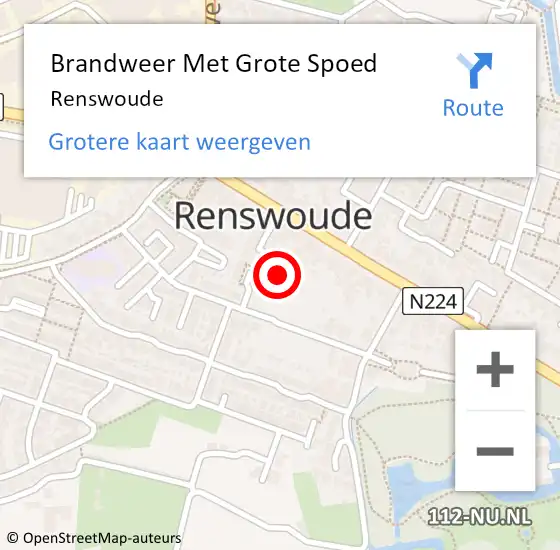 Locatie op kaart van de 112 melding: Brandweer Met Grote Spoed Naar Renswoude op 30 november 2022 13:21