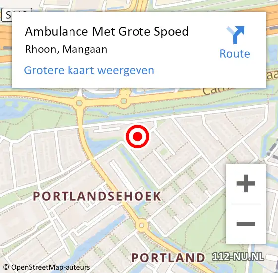 Locatie op kaart van de 112 melding: Ambulance Met Grote Spoed Naar Rhoon, Mangaan op 30 november 2022 13:28