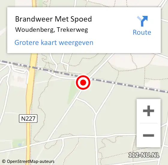 Locatie op kaart van de 112 melding: Brandweer Met Spoed Naar Woudenberg, Trekerweg op 30 november 2022 15:09