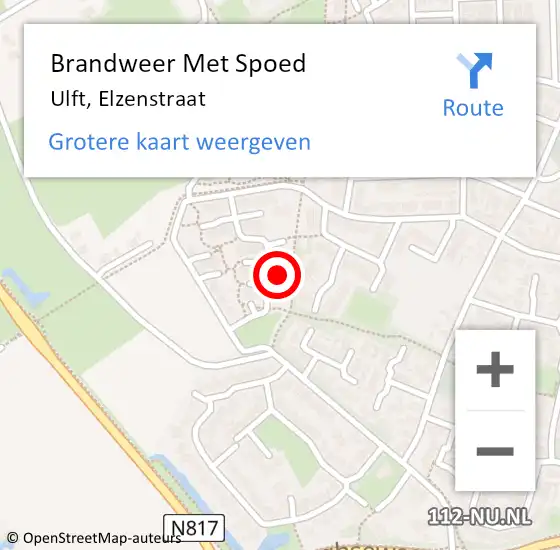 Locatie op kaart van de 112 melding: Brandweer Met Spoed Naar Ulft, Elzenstraat op 30 november 2022 15:45