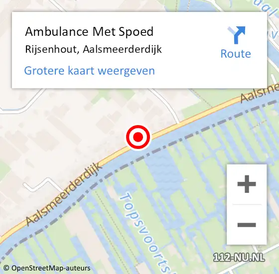 Locatie op kaart van de 112 melding: Ambulance Met Spoed Naar Rijsenhout, Aalsmeerderdijk op 30 november 2022 16:13