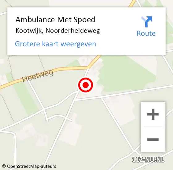 Locatie op kaart van de 112 melding: Ambulance Met Spoed Naar Kootwijk, Noorderheideweg op 30 november 2022 16:20