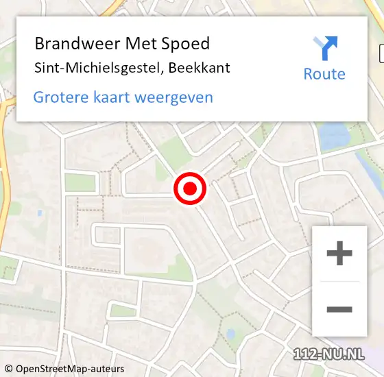 Locatie op kaart van de 112 melding: Brandweer Met Spoed Naar Sint-Michielsgestel, Beekkant op 30 november 2022 16:42