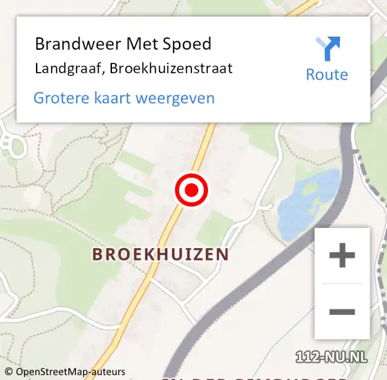 Locatie op kaart van de 112 melding: Brandweer Met Spoed Naar Landgraaf, Broekhuizenstraat op 30 november 2022 16:46