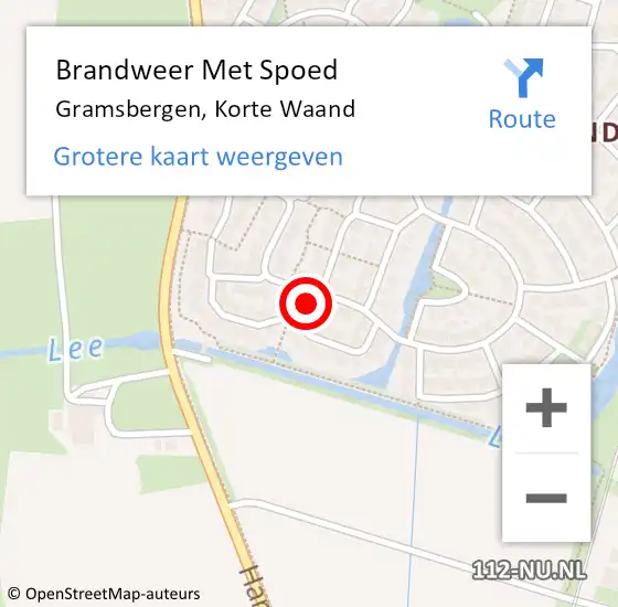 Locatie op kaart van de 112 melding: Brandweer Met Spoed Naar Gramsbergen, Korte Waand op 30 november 2022 17:10