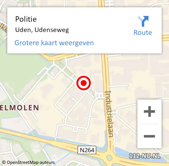 Locatie op kaart van de 112 melding: Politie Uden, Udenseweg op 30 november 2022 17:14