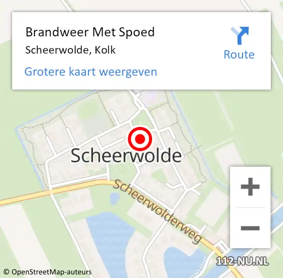 Locatie op kaart van de 112 melding: Brandweer Met Spoed Naar Scheerwolde, Kolk op 30 november 2022 17:57