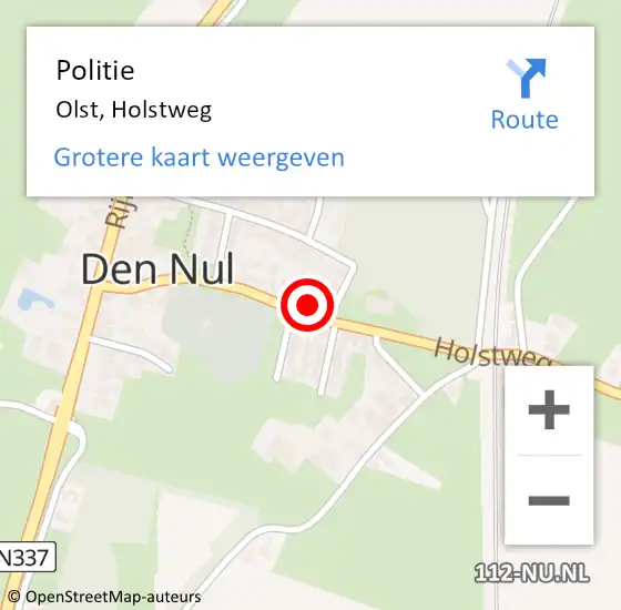 Locatie op kaart van de 112 melding: Politie Olst, Holstweg op 30 november 2022 18:09