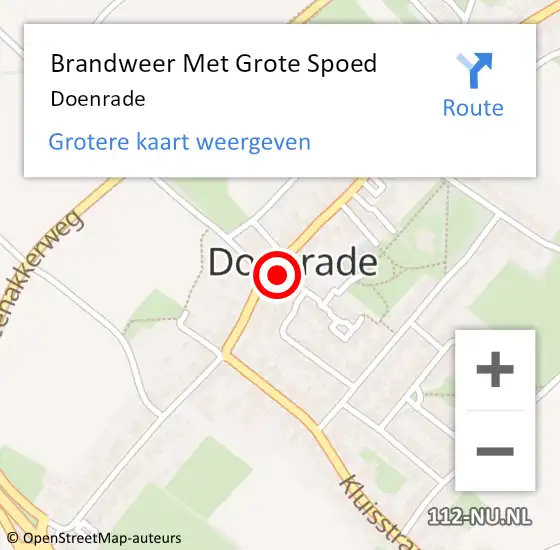 Locatie op kaart van de 112 melding: Brandweer Met Grote Spoed Naar Doenrade op 30 november 2022 18:21