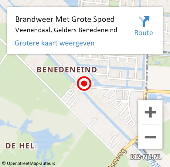 Locatie op kaart van de 112 melding: Brandweer Met Grote Spoed Naar Veenendaal, Gelders Benedeneind op 30 november 2022 18:35