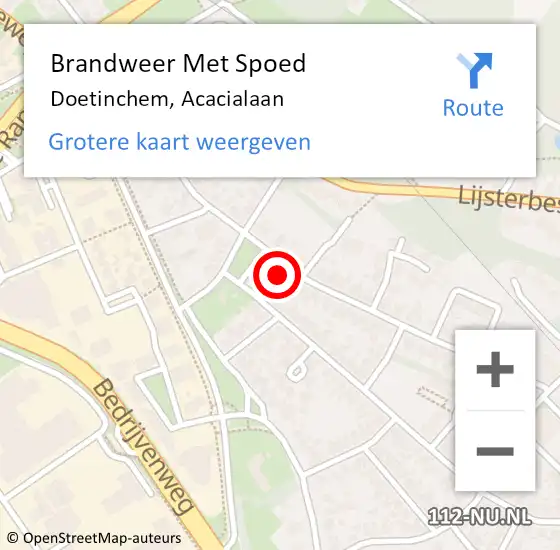 Locatie op kaart van de 112 melding: Brandweer Met Spoed Naar Doetinchem, Acacialaan op 30 november 2022 20:04