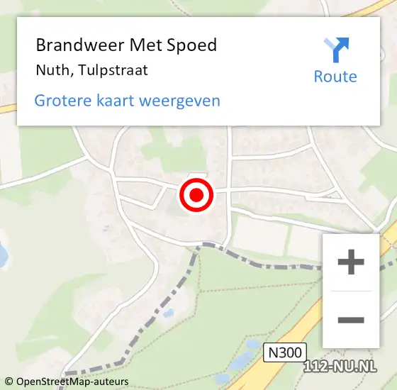 Locatie op kaart van de 112 melding: Brandweer Met Spoed Naar Nuth, Tulpstraat op 30 november 2022 20:14