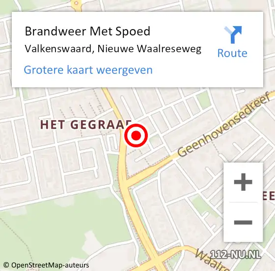 Locatie op kaart van de 112 melding: Brandweer Met Spoed Naar Valkenswaard, Nieuwe Waalreseweg op 30 november 2022 20:47