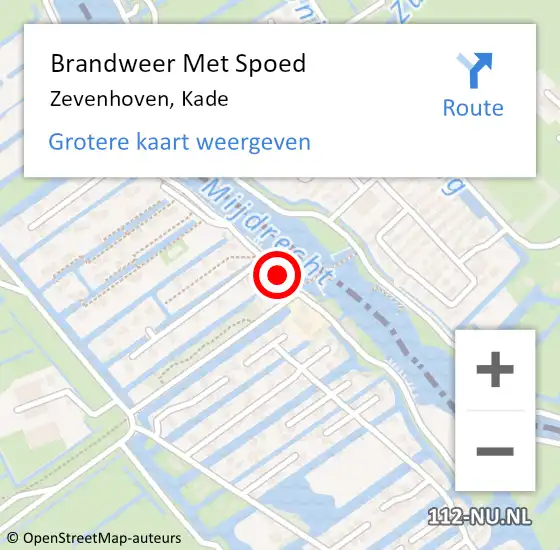 Locatie op kaart van de 112 melding: Brandweer Met Spoed Naar Zevenhoven, Kade op 6 augustus 2014 19:54