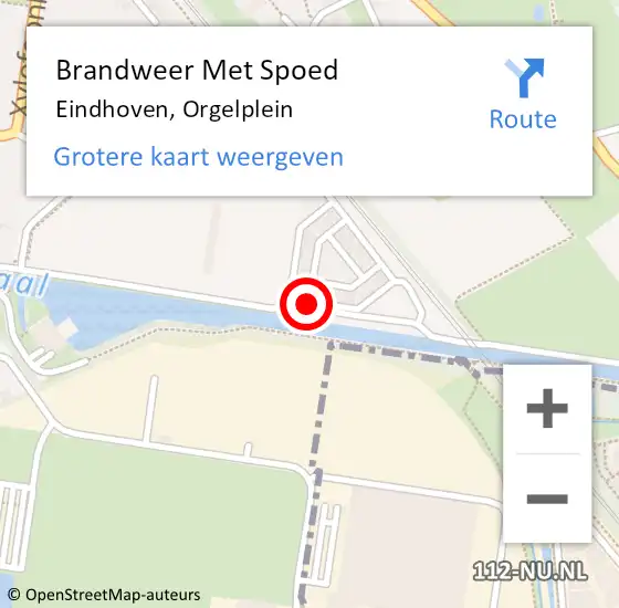 Locatie op kaart van de 112 melding: Brandweer Met Spoed Naar Eindhoven, Orgelplein op 30 november 2022 22:45